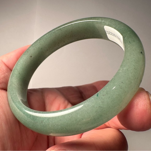 60mm Natural Green Ice through Jadeite Jade Bangle+Certificate 3252 - Picture 4 of 12